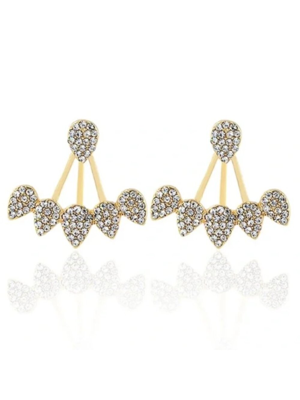 Crystal Drop Ear Jacket Earrings